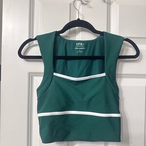YPB Green and White Women's Crop Top